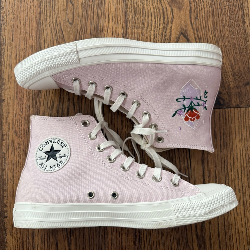 Converse Chuck Taylor All Star High Top Crystal Energy Amethyst embroidered rose - Picture 4 of 10
